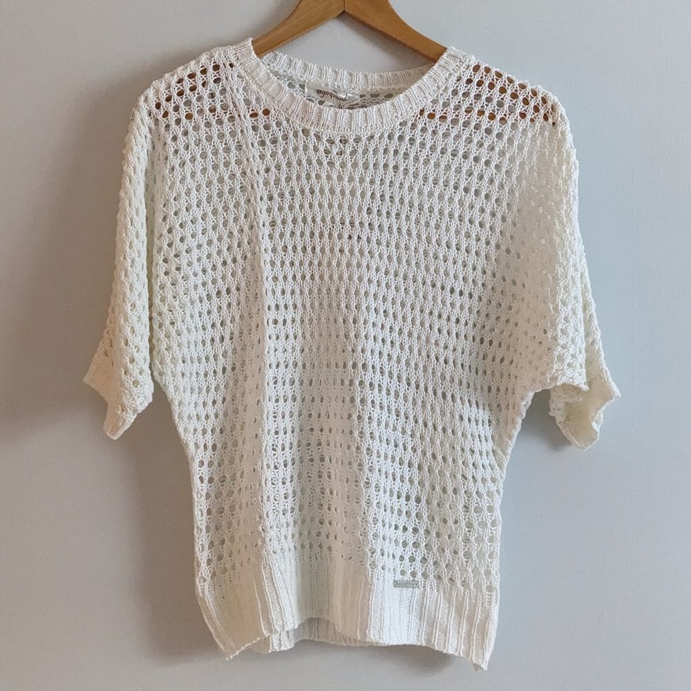 NWT Crochet Short Sleeve Top